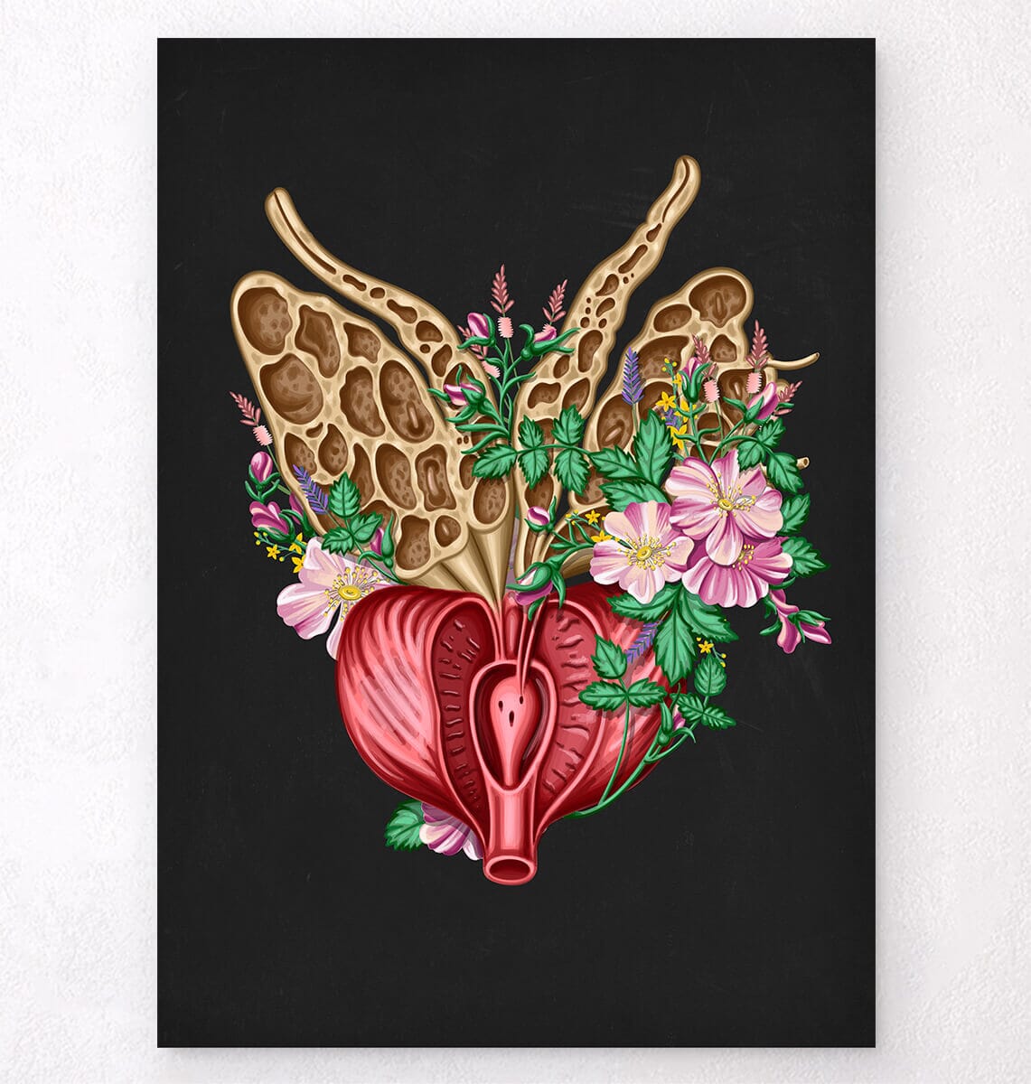 Floral prostate anatomy art print – Codex Anatomicus
