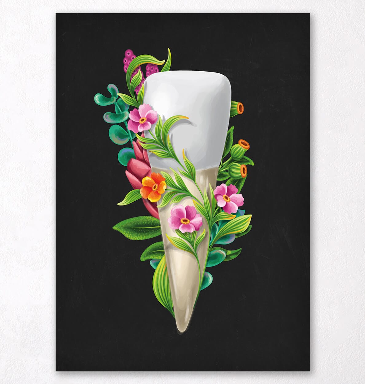 Floral dental anatomy art print - Codex Anatomicus