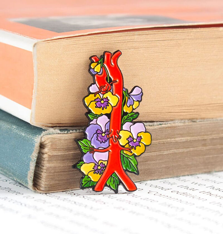 Aorta enamel pin