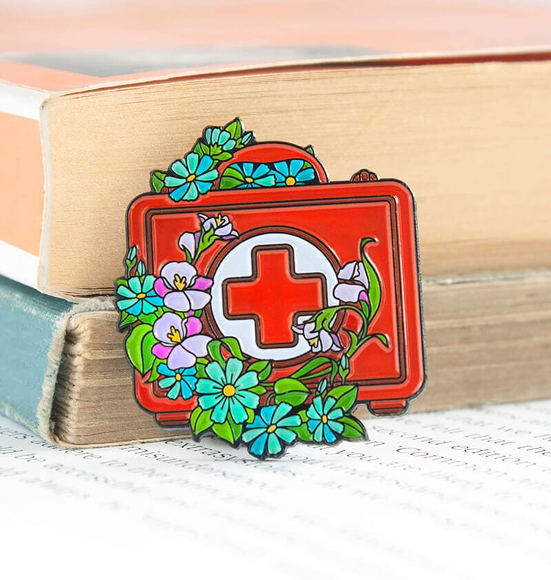 First aid kit enamel pin for nurses, doctors and emergency healthcare workers