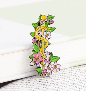 Rod of Asclepius enamel pin