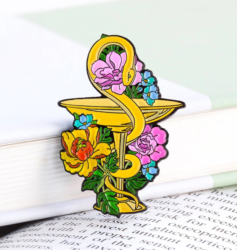 Bowl of Hygeia enamel pin