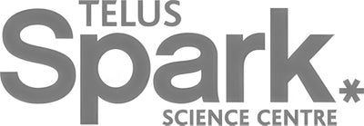 Telus Spark Science Centre Logo in black and white
