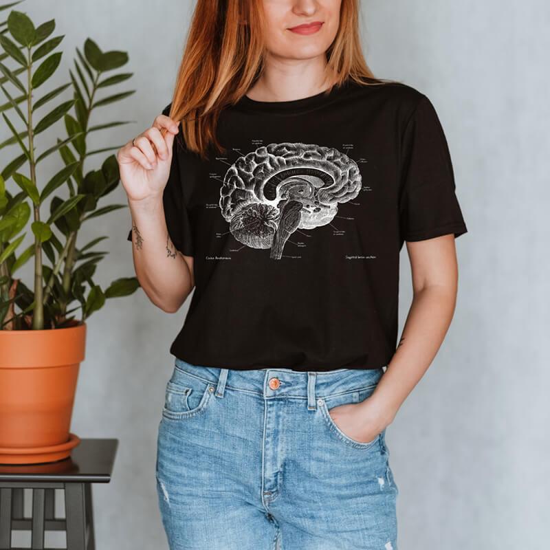 anatomical brain t-shirt for women by codex anatomicus