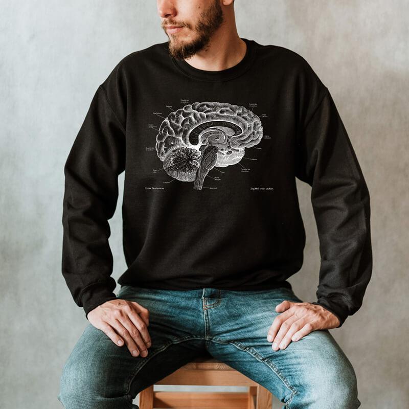 brain anatomy sweatshirt for men by codex anatomicus