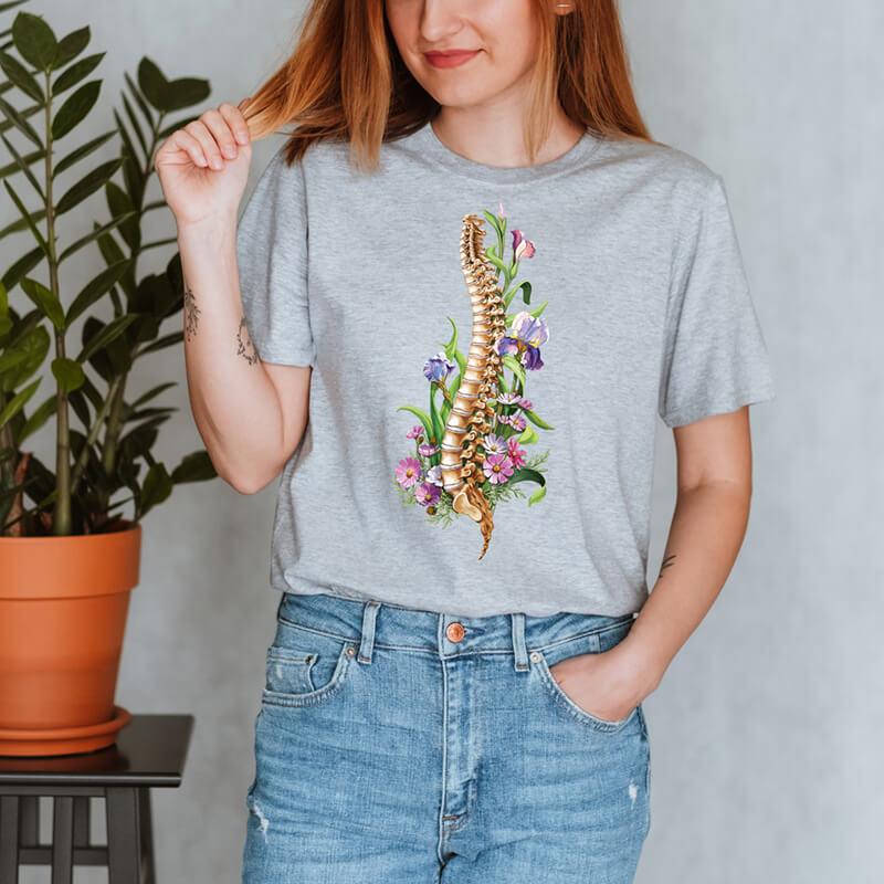 Wirbelsäule Unisex T-Shirt - Floral