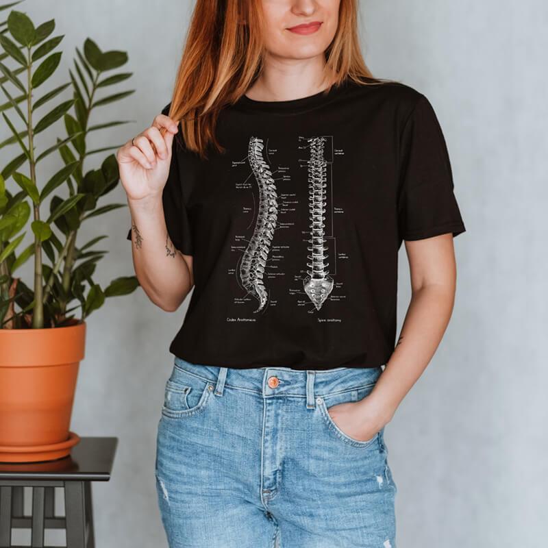 spine anatomy t-shirt for women by codex anatomicus