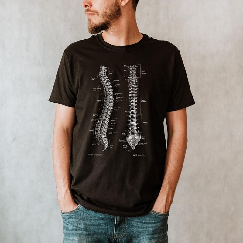 spine anatomy t-shirt for men by codex anatomicus