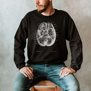 anatomical brain sweatshirt for men by codex anatomicus