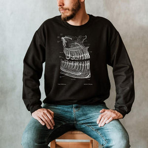 dental anatomy chalkboard sweatshirt for men by codex anatomicus