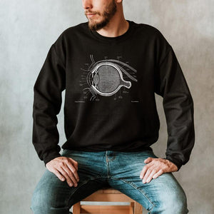 eye anatomy chalkboard sweatshirt for men by codex anatomicus