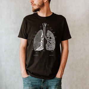 lungs anatomy t-shirt for men by codex anatomicus