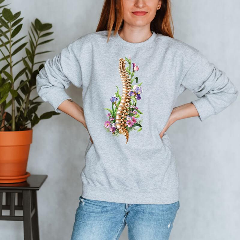 Wirbelsäulen Unisex Sweatshirt - Floral