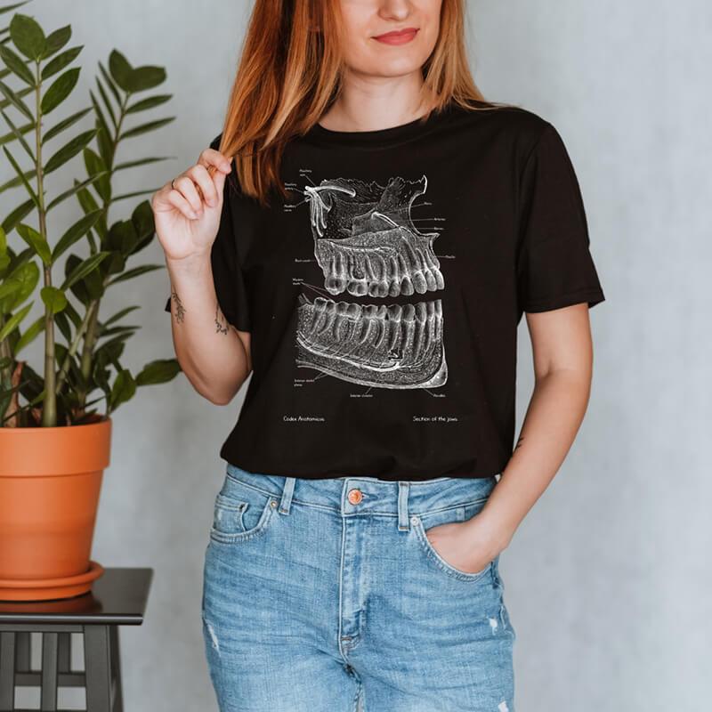 dental anatomy t-shirt for women by codex anatomicus