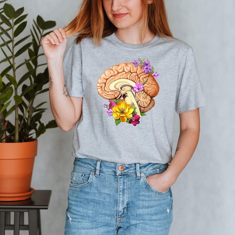 T-shirt Unisexe Cerveau II - Floral