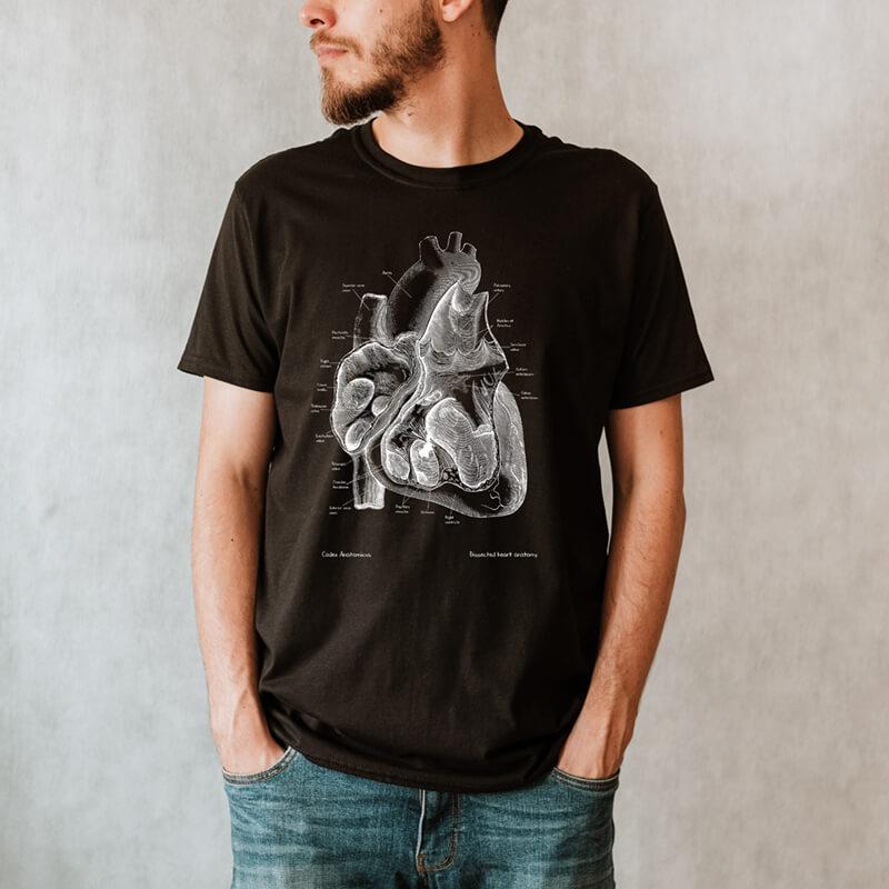 anatomical heart t-shirt for men by codex anatomicus