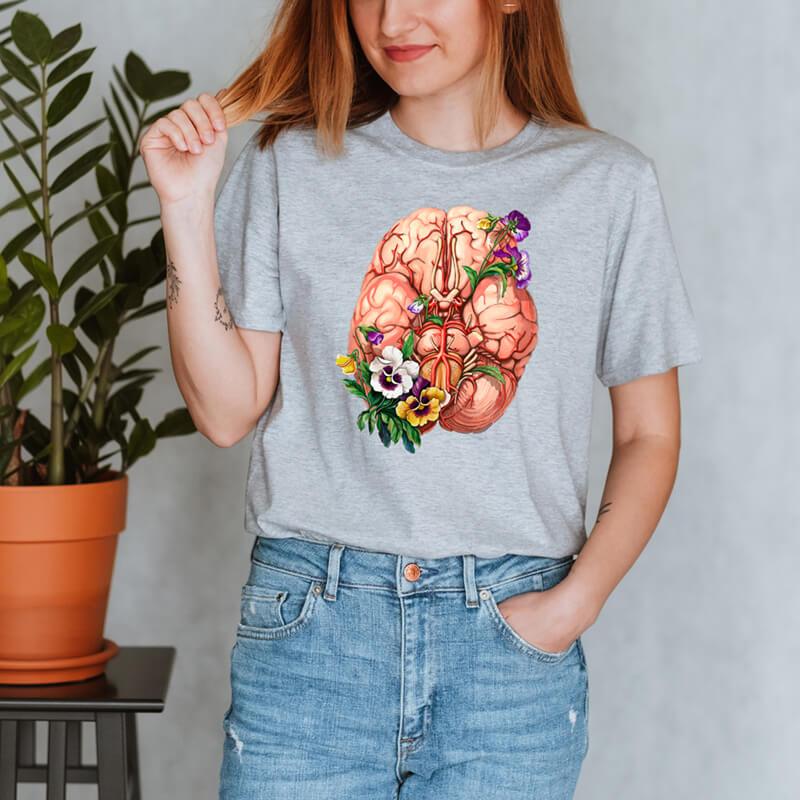 Gehirn Unisex T-Shirt - Floral