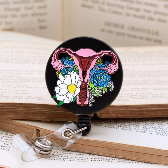 At Your Cervix Glitter Badge Reel, Uterus Badge Reel, OBGYN Badge