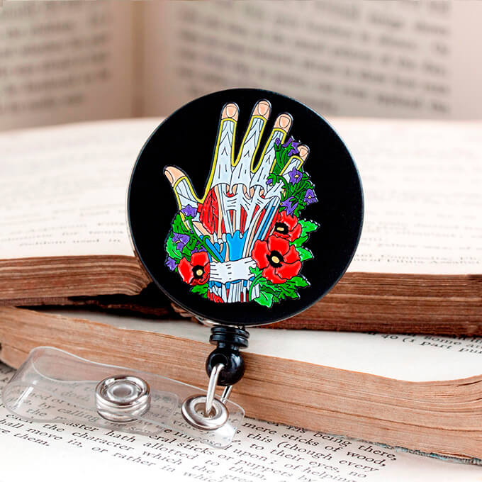 Hand badge reel - Medical Gift - Codex Anatomicus