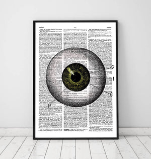 Eye anatomy dictionary art print