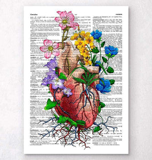 Heart dictionary art print