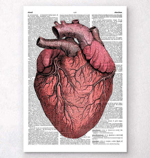 Heart dictionary art print