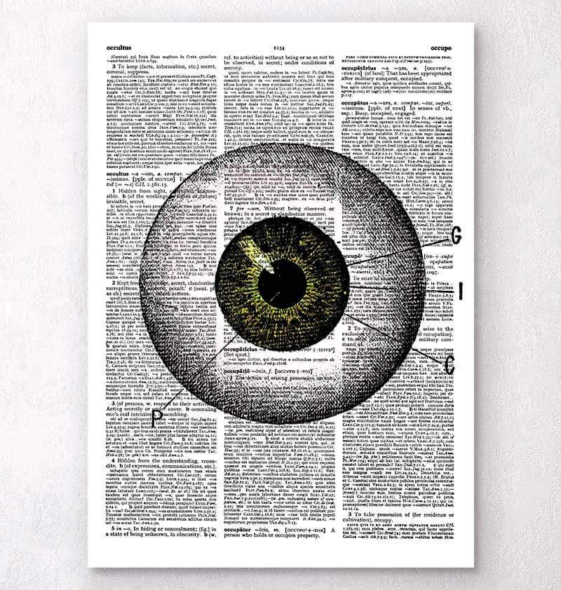 Eye anatomy dictionary art print