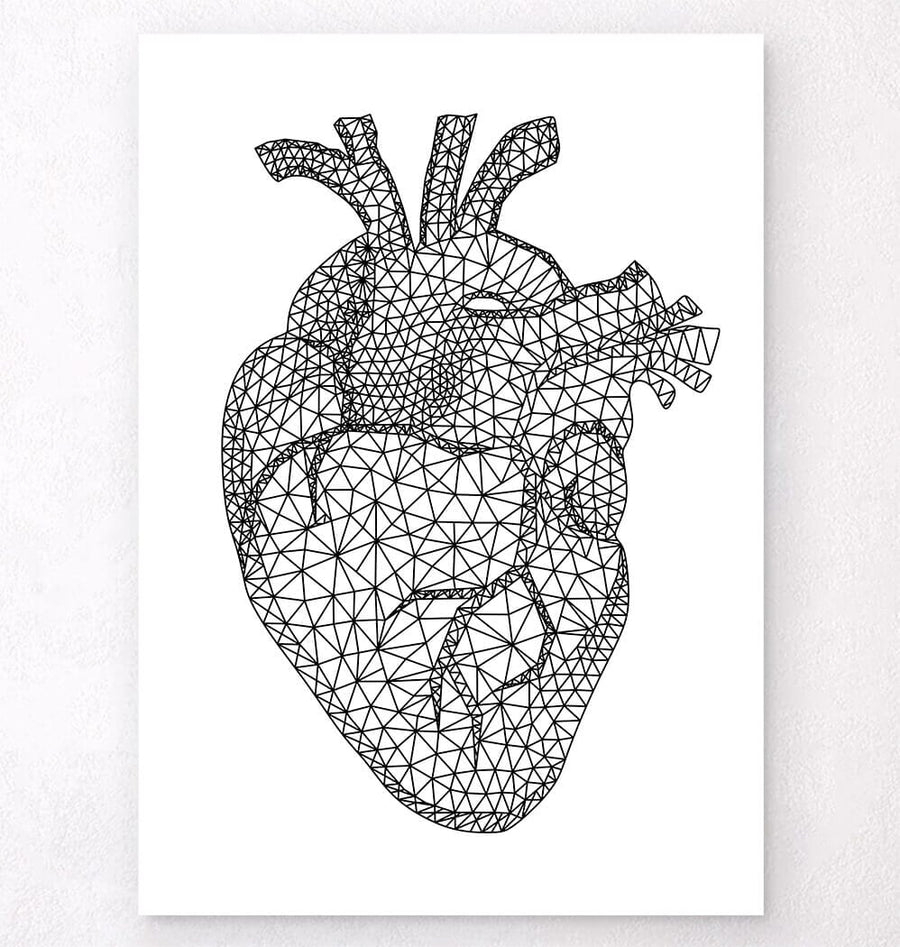 Minimalist heart anatomy print