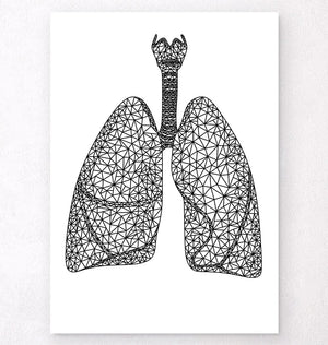 Minimal geometric lungs anatomy art print