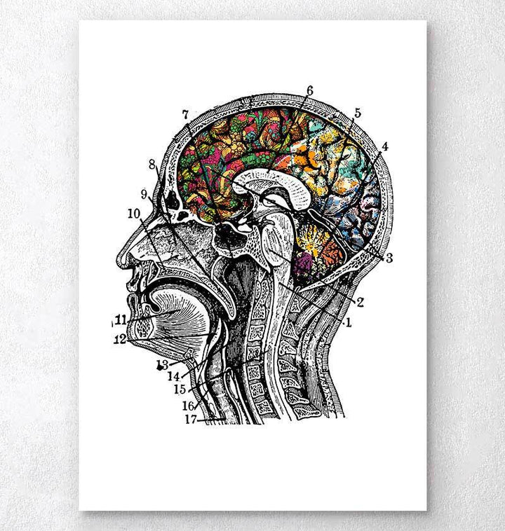 Floral brain art print