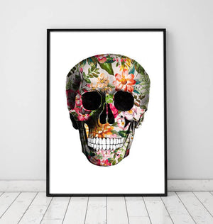 Floral skull art print by codex anatomicus