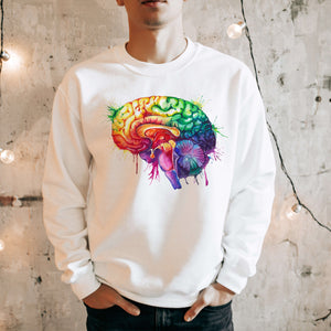 watercolor brain anatomy sweatshirt for medical students by codex anatomicus