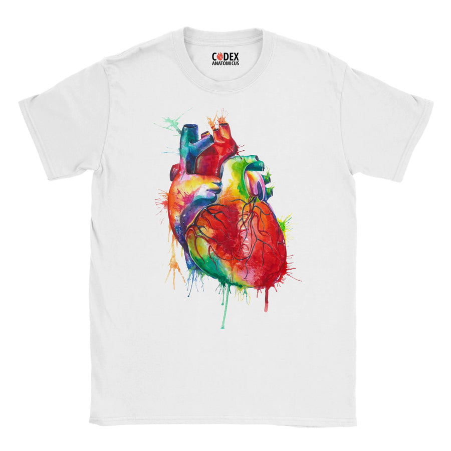 Heart Anatomy T-Shirt - Watercolor - Codex Anatomicus