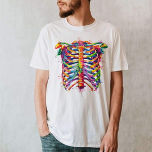 T-shirt Unisexe Cage Thoracique - Aquarelle