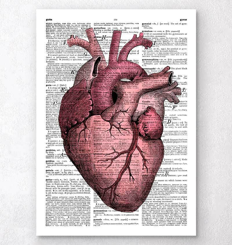 Heart dictionary print