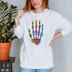 hand anatomy watercolor pullover