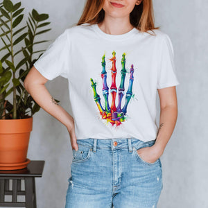 Hand anatomy t-shirt for women by codex anatomicus