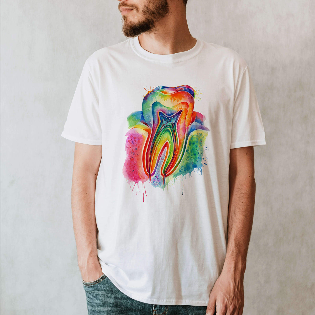 Tooth Anatomy T-Shirt - Watercolor - Codex Anatomicus
