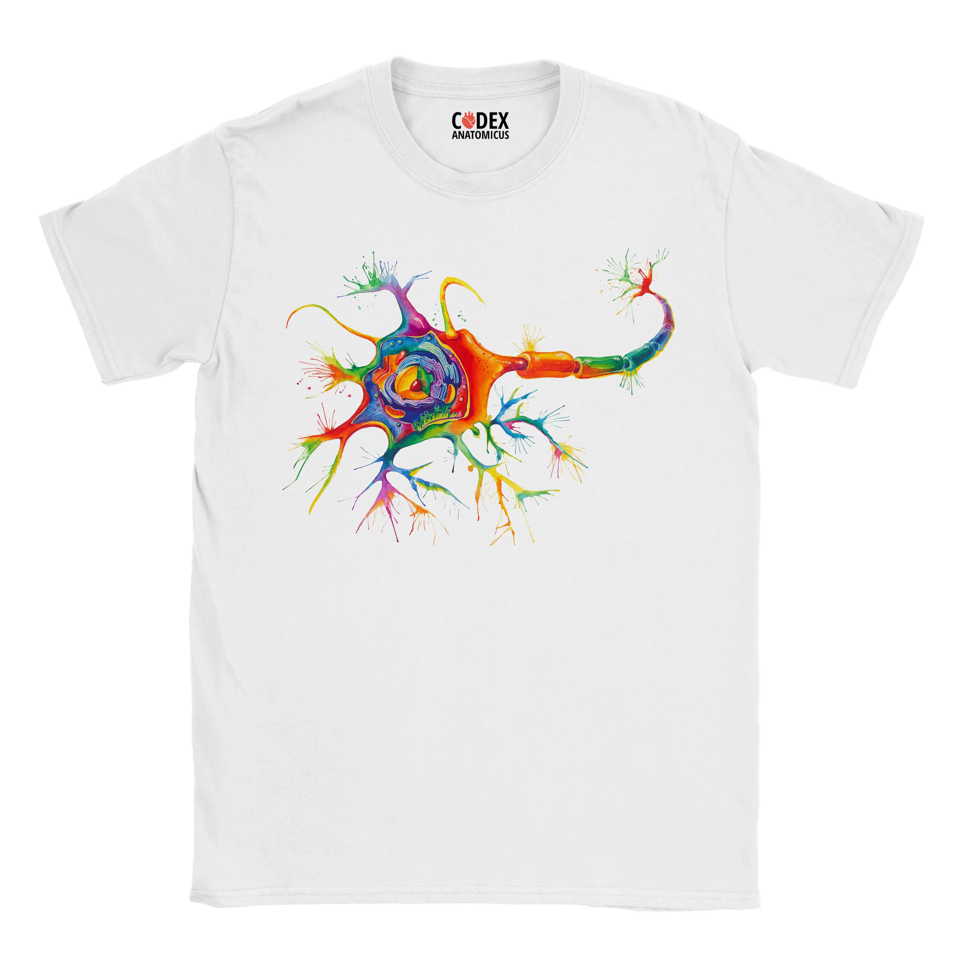 Neuron Merch Neuron Anatomy T-Shirt - Watercolor - Codex Anatomicus