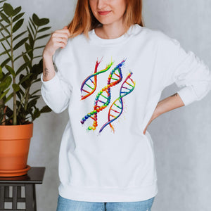watercolor dna anatomy sweatshirt for medical students by codex anatomicus