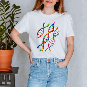 DNA anatomy t-shirt for women by codex anatomicus