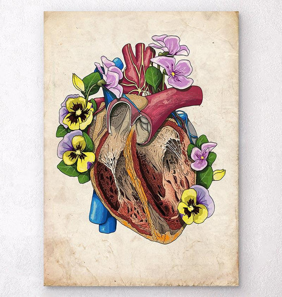 Aorta with flowers badge reel - Medical Gift - Codex Anatomicus