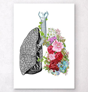 Lungs with flowers