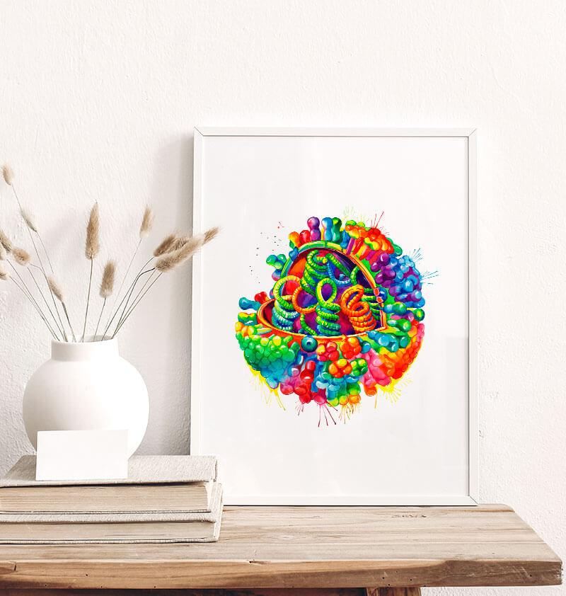 Virus anatomy art print for medical students by Codex Anatomicus