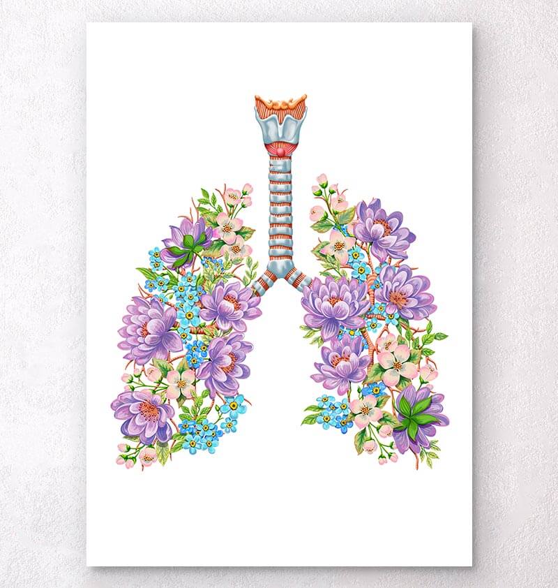 Anatomical Lungs Needlepoint Canvas
