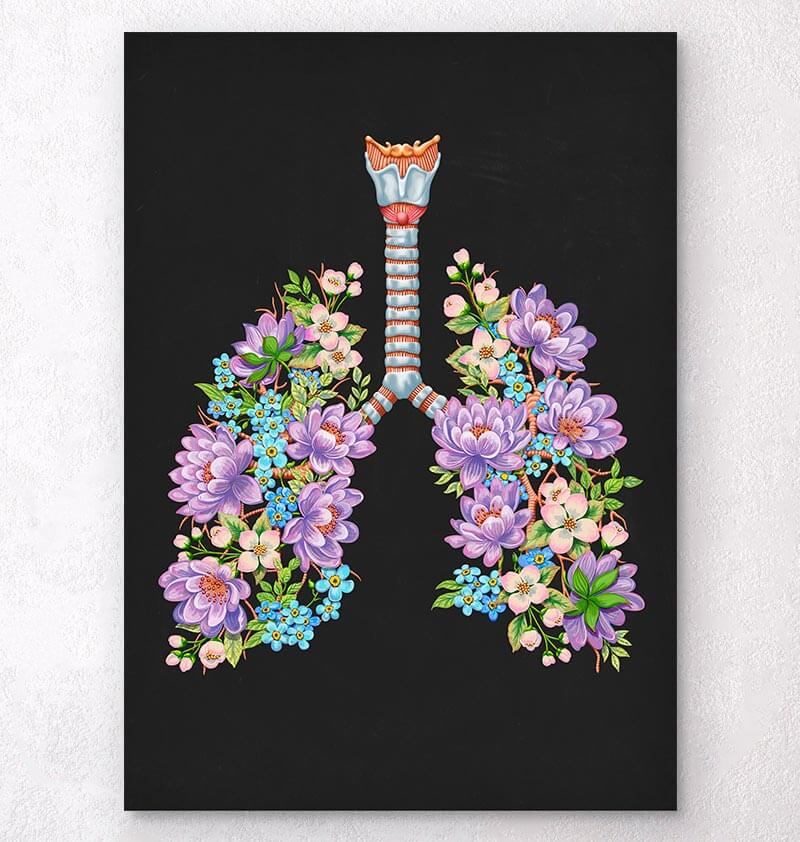 Lungs with flowers