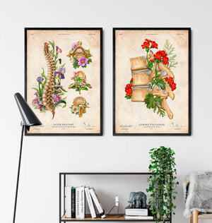 Spine chart - Floral - Vintage