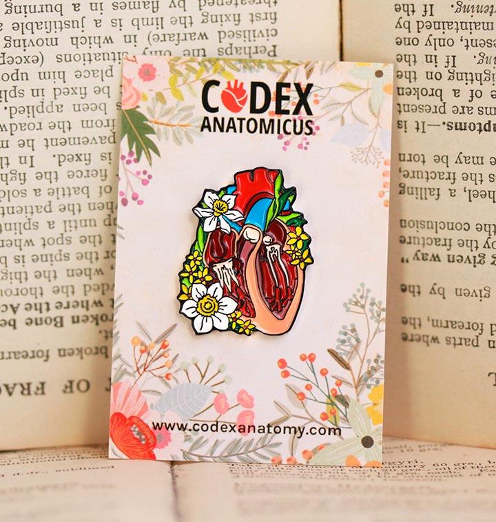 Dissected anatomical heart enamel pin - Codex Anatomicus