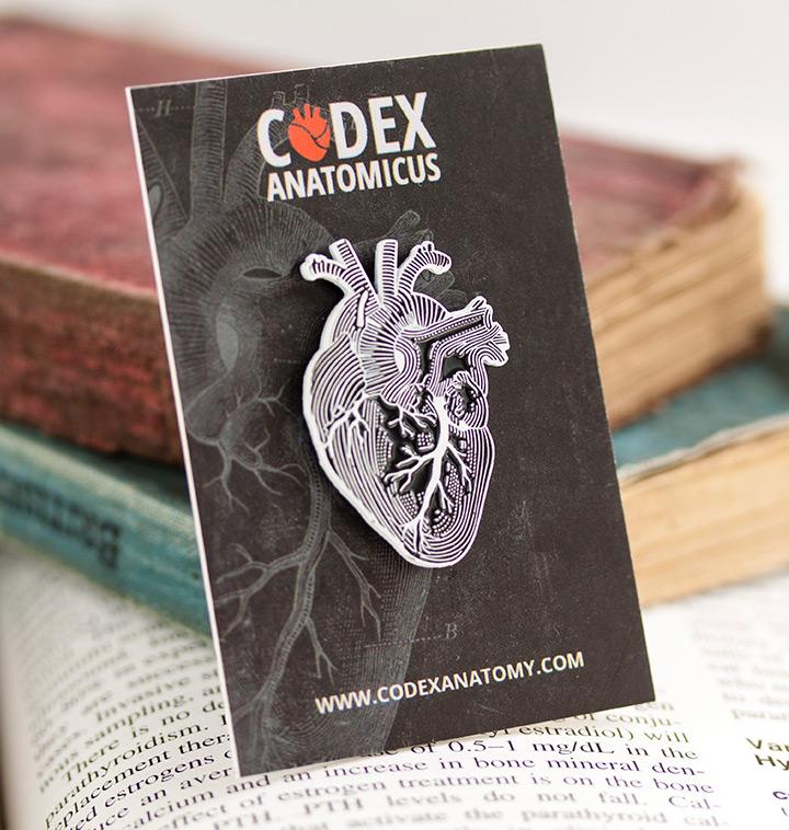 Anatomical heart enamel pin - Codex Anatomicus
