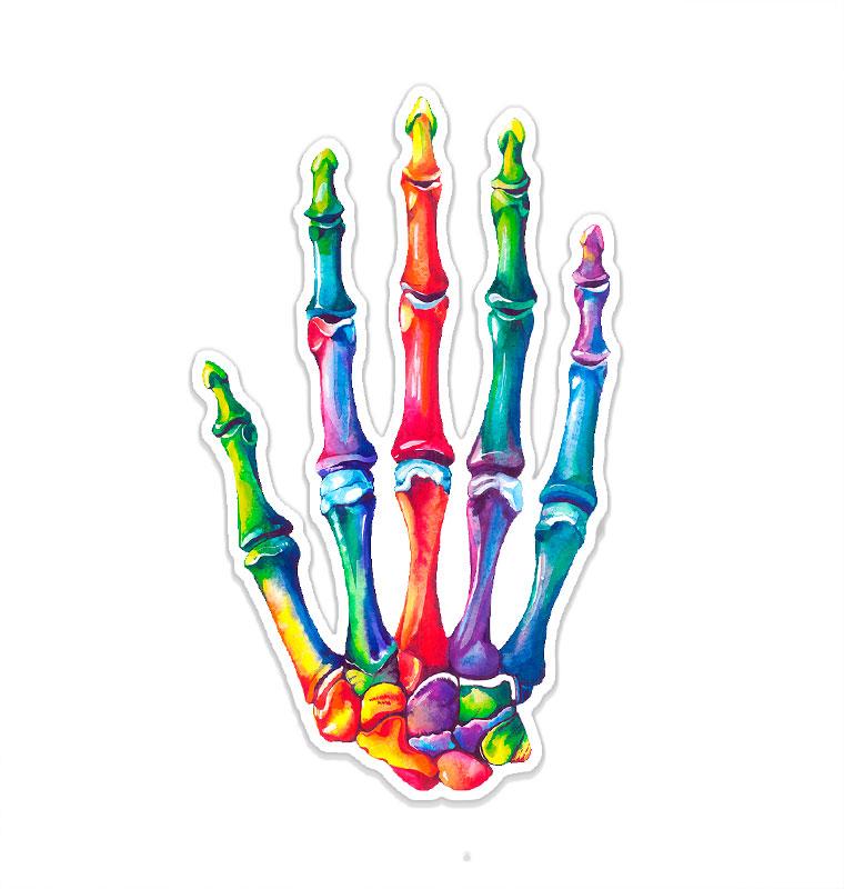 Skeleton hand sticker
